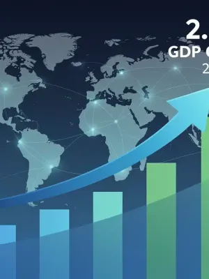 Graph showing US GDP growth forecast reaching 2.8% by 2026, amidst global economic trends.