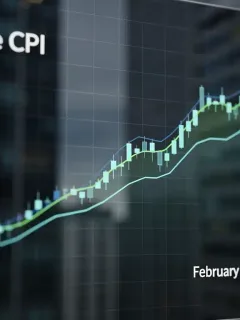 Financial chart showing rising Core CPI in February 2026, indicating inflation.