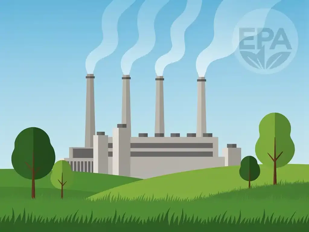 Industrial facility with reduced emissions, symbolizing new EPA regulations