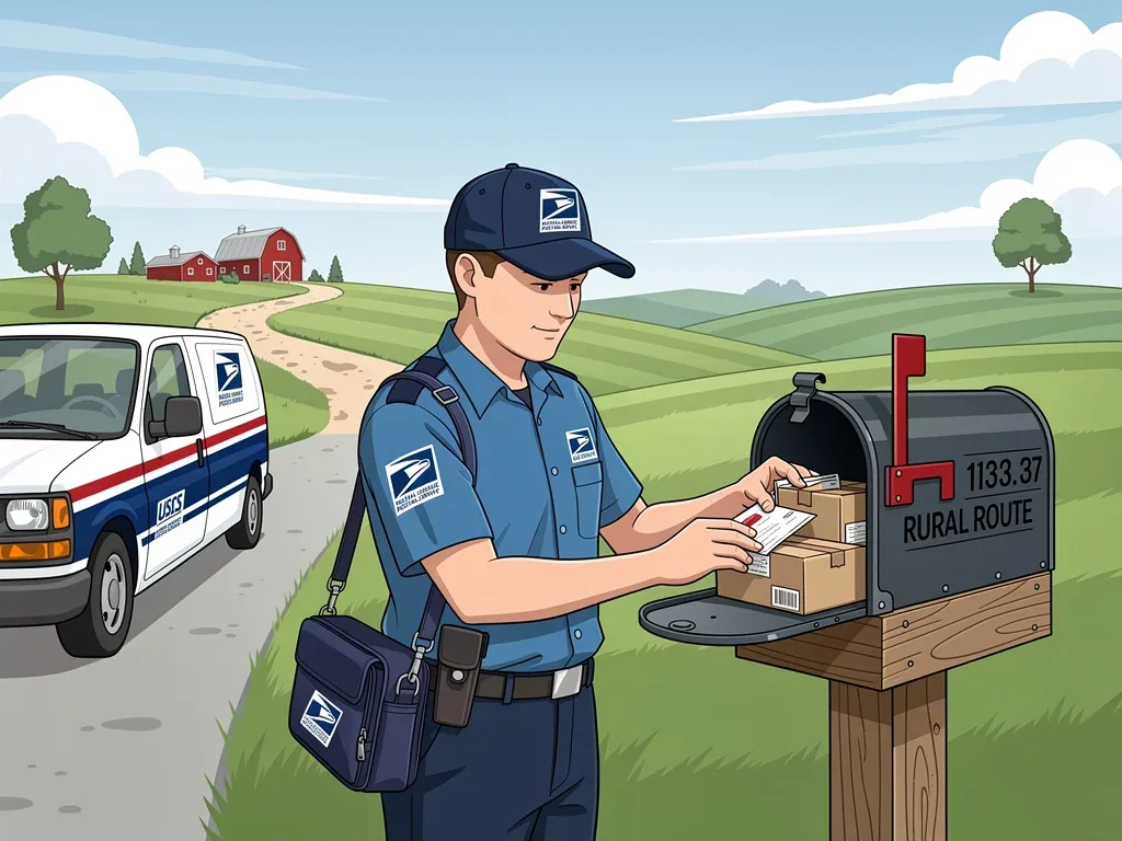 USPS mail carrier delivering mail to a rural mailbox under new delivery standards.